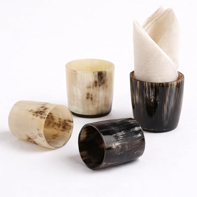 Handicrafts Home Handmade Horn Shot Glasses Set of 6, 3 oz Natural Viking - Image 3