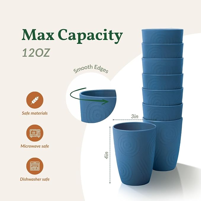 Unbreakable Plastic Drinking Glasses Alternative, Reusable Water Tumblers Set - Image 3
