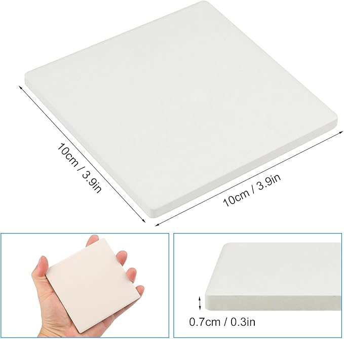 GNIEMCKIN 45 Pieces 4x4 Inch Blank Ceramic Coasters, Ceramic Tiles - Image 2