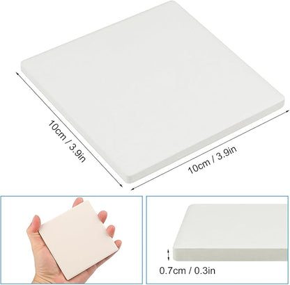 60 Pieces 4 Inch Blank Ceramic Coasters, Unglazed Ceramic Tiles Coasters - Image 2