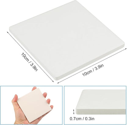 50 Pieces 4 Inch Blank Ceramic Coasters, Unglazed Ceramic Tiles Coasters - Image 2
