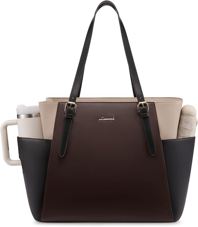 LOVEVOOK Laptop Tote Bag for Women, Leather Work Computer Briefcase Bag | Large by LOVEVOOK