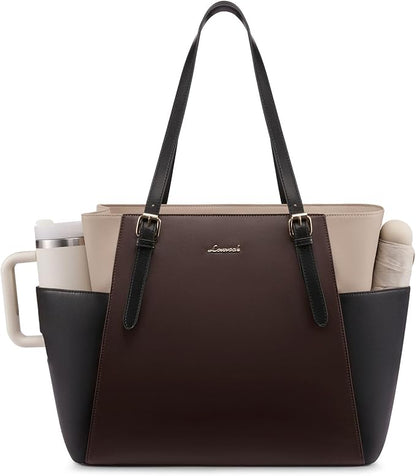 LOVEVOOK Laptop Tote Bag for Women, Leather Work Computer Briefcase Bag | Large by LOVEVOOK