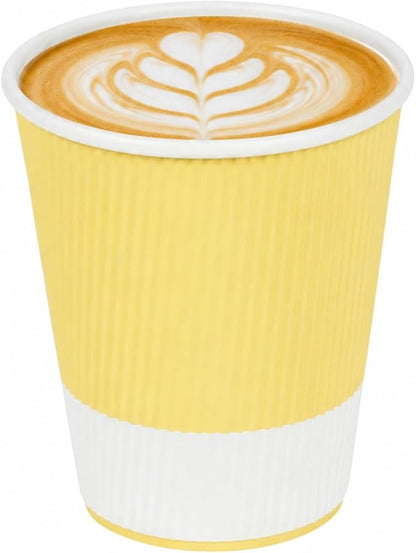 Restaurantware 12 Ounce Ripple Wall Disposable Coffee Cups, 500 Insulated Light by Restaurantware