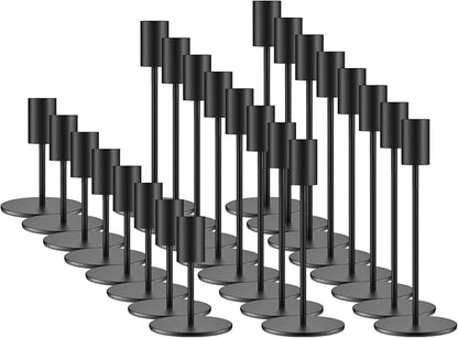 Set of 24 Black Taper Candle Holders Bulk Candlestick Holders, Decor Candle Stick Candle Holder for Table or Mantel Centerpiece, Wedding, Dinning, Party Home Decor