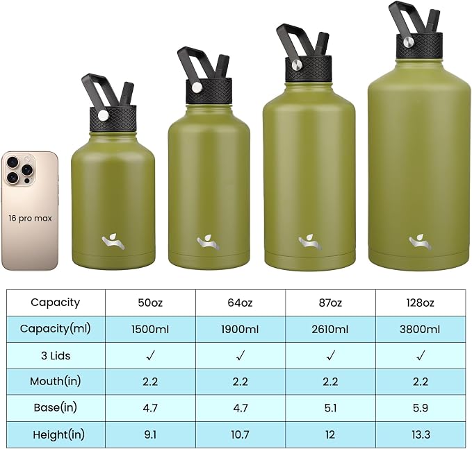 Konokyo 87 oz Insulated Stainless Steel Water Bottle Jug - Image 4
