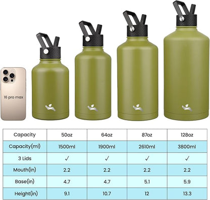 Konokyo 128 oz Insulated Stainless Steel Water Bottle Jug - Image 4