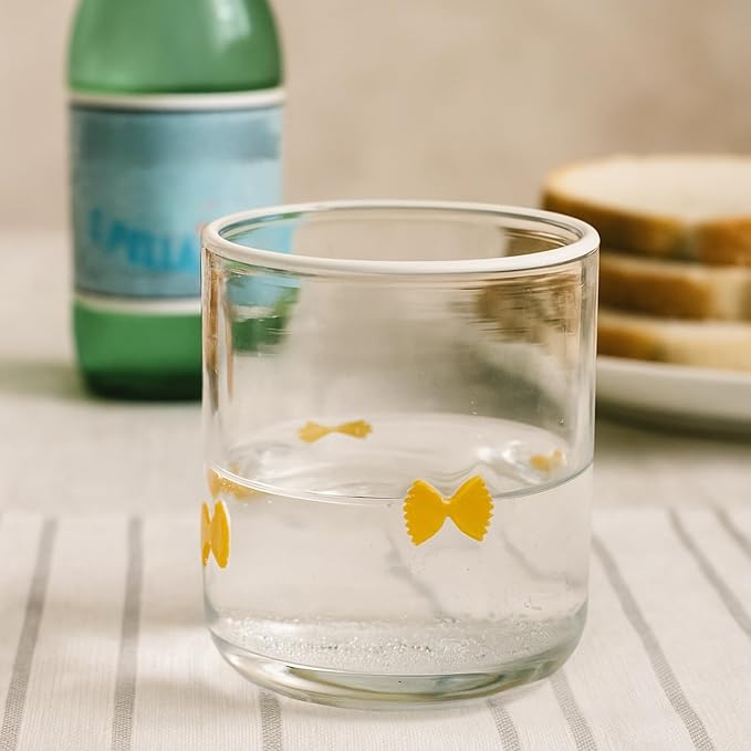 SiliFine 2 PCS Farfalle Pasta Icon Juice Glasses - 14oz Farfalle Pasta Stemless - Image 2