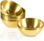 8 Pack 3.2inch Stainless Steel Sauce Dishes Mini Individual Saucers Bowl Round Seasoning Dishes Sushi Dipping Bowl Appetizer Plates, Golden