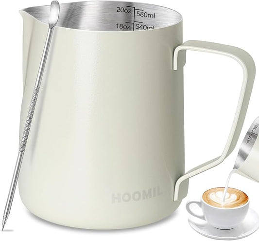 HOOMIL Milk Frothing Pitcher, 12oz/20oz/32oz 304 Stainless Steel | Steaming by HOOMIL