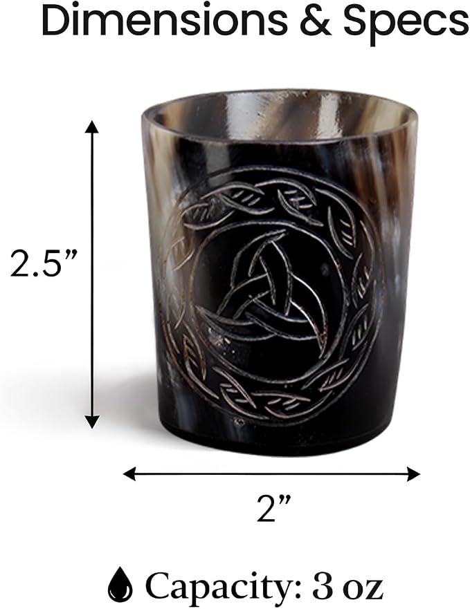 Handicrafts Home Viking Horn Shot Glasses Set of 4, Handmade Natural Ox Horn - Image 6