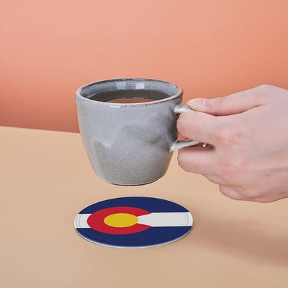 6 Pack Colorado Flag Leather Coaster - Image 7