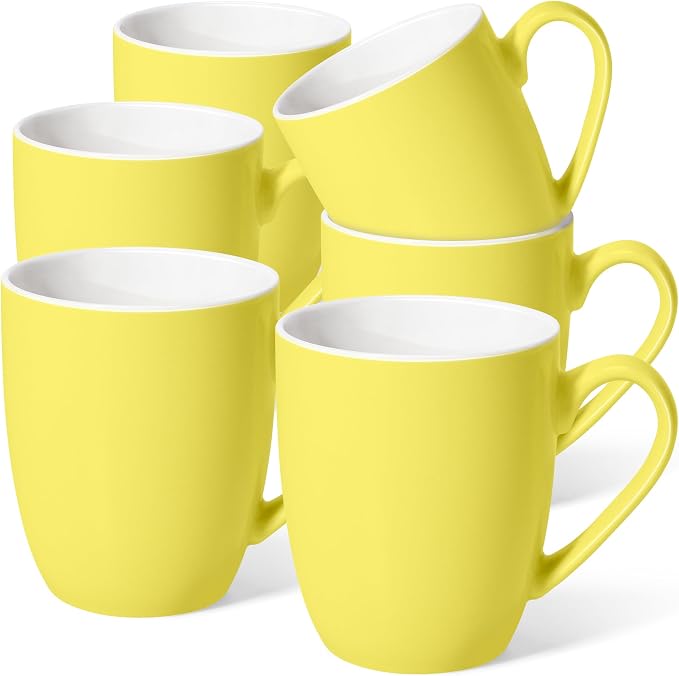 Urbanstrive 16 oz Large Coffee Mugs Set of 6 Ceramic Coffee Mug White Coffee by Urbanstrive