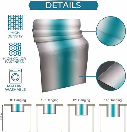 Turquoise Gray Ombre Table Runners 90 Inches Long, Farmhouse Teal Gradient - Image 8