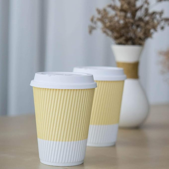 Disposable Coffee Cups With Lids - 12 oz To Go Coffee Cups With Resealable Lids - Image 4