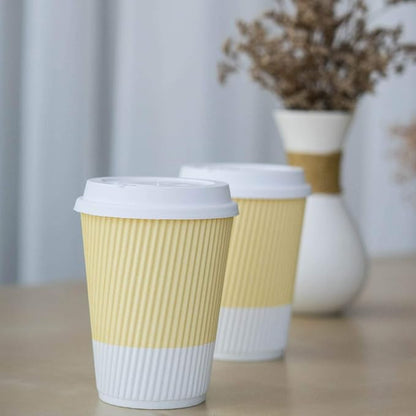 Disposable Coffee Cups With Lids - 12 oz To Go Coffee Cups With Resealable Lids - Image 4