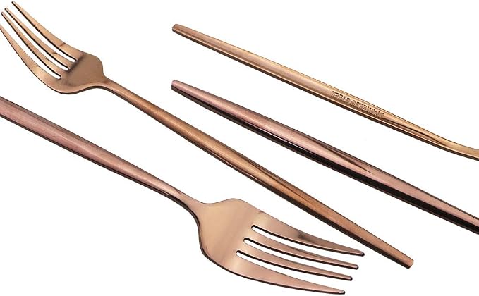 Rose Gold Silverware Set, JASHII 20-Piece Stainless Steel Flatware Cutlery Set - Image 5