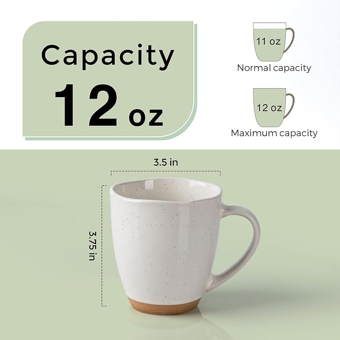 AmorArc 12oz Ceramic Coffee Mugs set of 6, Stylish Coffee Mugs - Image 2