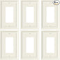 6-Pack Decorator Wall Plate Cover, Light Almond Decorative Switch Plates and Outlet Covers, Durable Natural Bamboo Fiber Wall Plates for Electrical Outlets, Receptacle, GFCI Outlet, Dimmer Switch