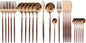 JASHII 24 Pieces 304 Stainless Steel Rose Cutlery Set Home Kitchen Silverware by JASHII