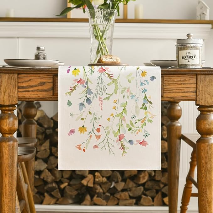 Artoid Mode Wildflowers Bloom Flowers Spring Table Runner, Seasonal Summer - Image 2