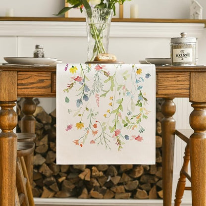 Artoid Mode Wildflowers Bloom Flowers Spring Table Runner, Seasonal Summer - Image 2