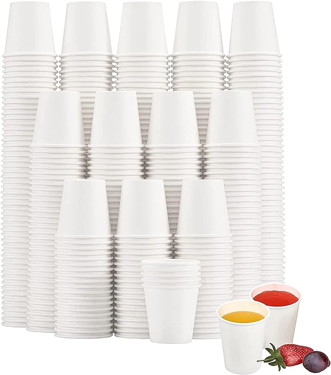 SIUQ 600 Pack 3 oz Paper Cups, Small Disposable Bathroom Mouthwash Cups | Mini by SIUQ