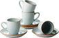 famiware 3oz Espresso Cups and Saucers, Light Blue | Ceramic Small Coffee Mug by Famiware