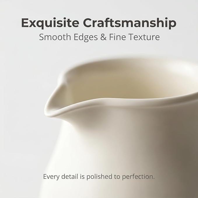 Modern Ceramic Pitcher 18oz, Small Coffee Carafe - Image 5