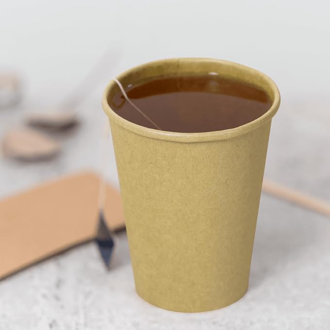 Karat 8 oz Coffee Cups, Kraft Disposable Paper Hot Cups, 1000ct | C-K508K - Image 5