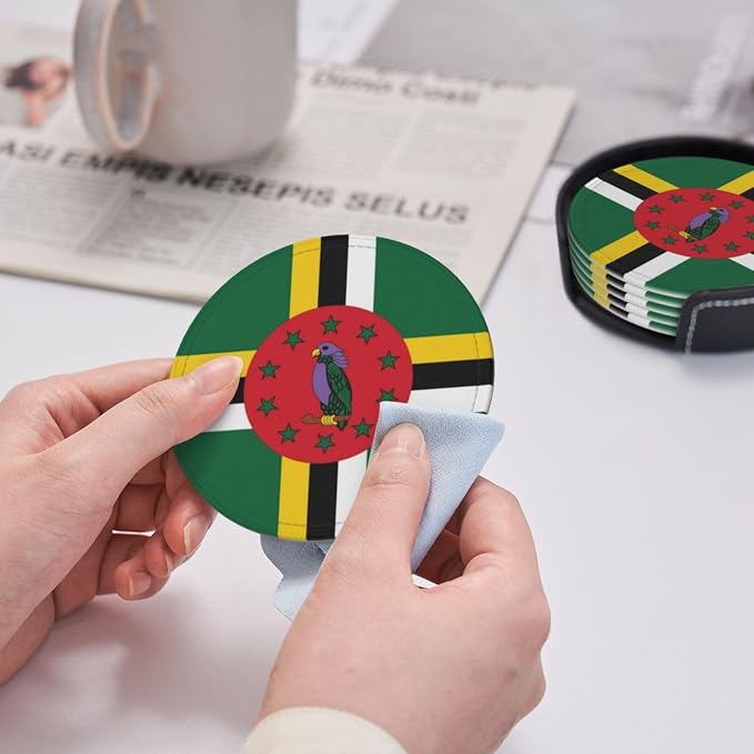 Dominica Flag Coasters for Drinks - Image 5