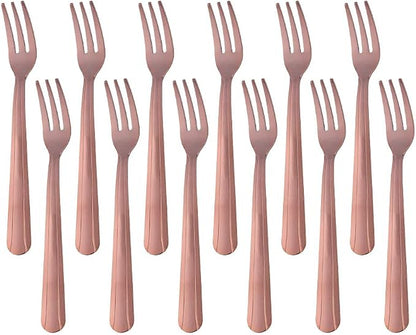 Oyster Fork Set of 12, 5.4 Inch Stainless Steel Cocktail Forks, 3 Tines Mini by KitchenDining