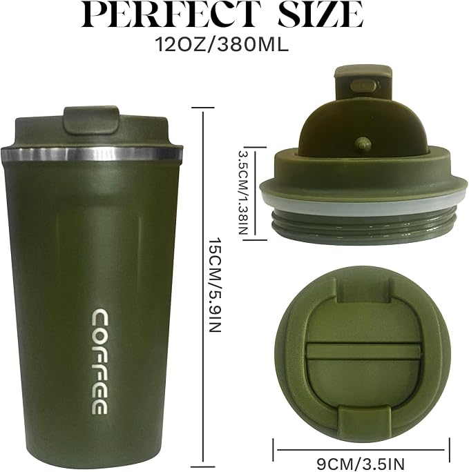 Insulated Travel Coffee Mug, Stainless Steel Coffee Cup - Image 4