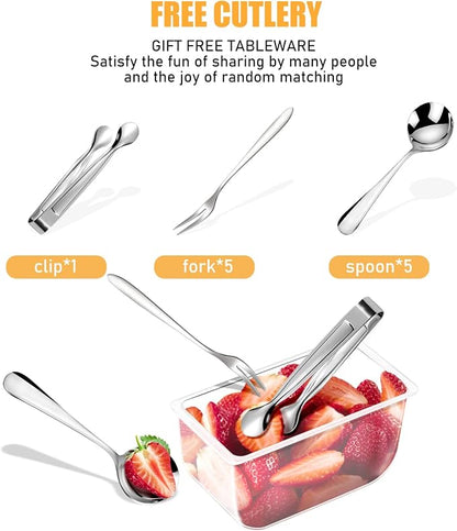 Condiment Tray with Stainless Steel Tableware, Chilled Condiment Server | Bar - Image 5