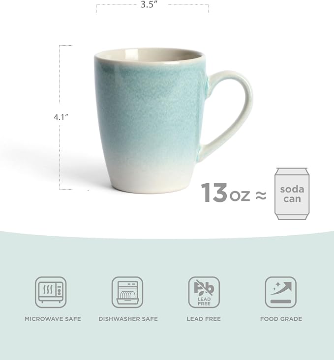famiware Coffee Mugs Set, 13oz Mug Set of 6, Stoneware Cups - Image 5