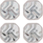 UMIRRO Absorbent Felt & Silicone Drink Coasters Set of 4, Soft Plaid Curves | by Umirro