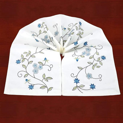 Double Thickness Rustic Embroidered Floral Table Runners - Image 6