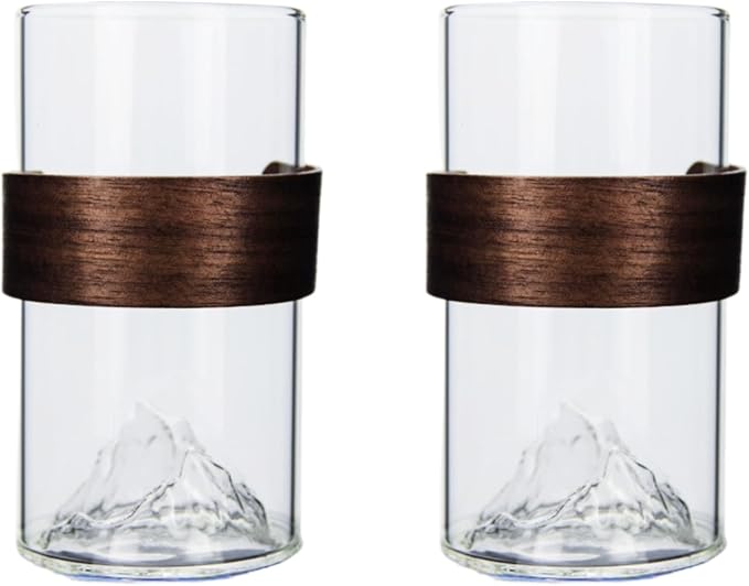 Mountain View Glass Cups – Modern Clear Glass Cups Set, Stylish and Functional by Boxonly