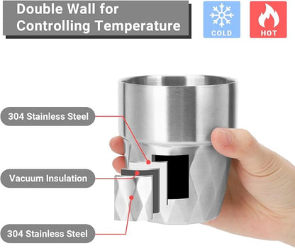 Steel Cups, 10 oz Insulated Tumbler, 4 Pack Double Wall Unbreakable Stackable - Image 3