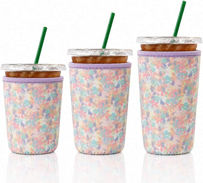 Cobetech Iced Coffee Sleeve Reusable, 3 Pack Neoprene Coffee Cup Sleeves by Unknown