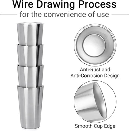 Beasea Stainless Steel Cups 15 oz, 4 Pack Large Stackable Double Wall Insulated - Image 4