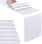 VACVELT White Satin Table Runners, 12x72 Inch, 6 Pack, Scalloped Edge | Silky by VACVELT