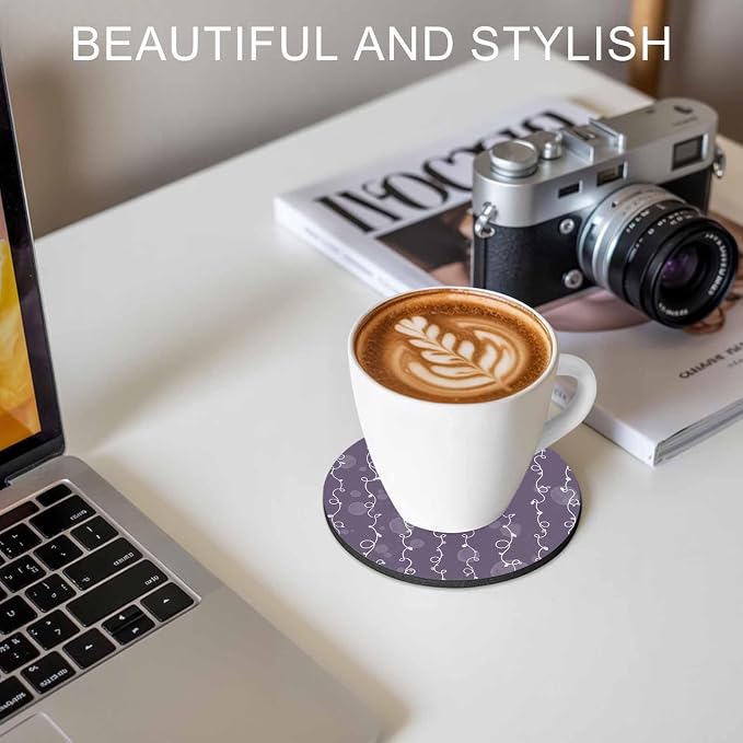 Vintage Lines Coasters Set of 2, Non-Slip Cup Coaster Mat - Image 7