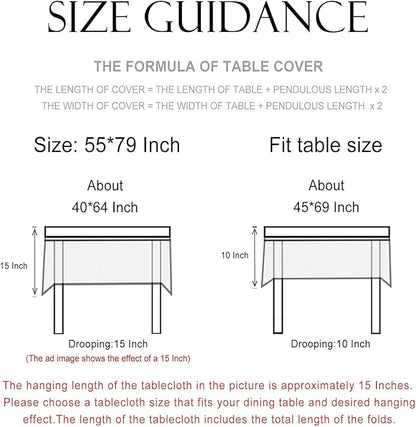 patdrea Designer Vintage Rectangle Tablecloth,Linen Pomegranates and Leaves Pattern Tablecloths,Fall Table Cover Cloth Decor for Kitchen Dining Christmas,Thanksgiving,55"x79"-Tehran a