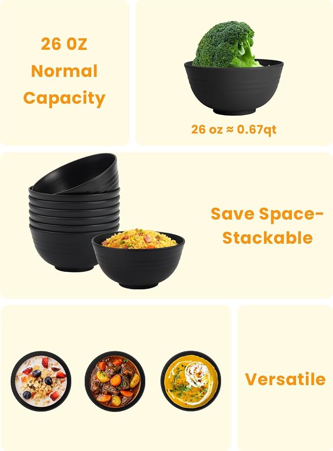 Cereal Bowl Set, Wheat Straw Bowls - Image 4