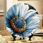 Decorative Ceramic Plates with Display Stand Graphic White Daisy 10'' Ideal for Table Display and Wall Hanging DP-654739726
