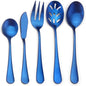 Matte Blue Serving Set, SHARECOOK 5-Piece 18/0 Stainless Steel Large Hostess Set by Sharecook