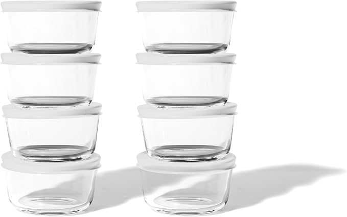 16-Piece Glass Food Storage Containers Set | 1-Cup, Leakproof | Microwave - Image 4