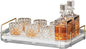 Seoneiro Whiskey Tray, Glass Cup Rack, Mug Holder, Coffee Cup Organizer, Bathroom Countertop with Drain Board Wine Glass Decorative Food Tray, Kitchen Spice Rack