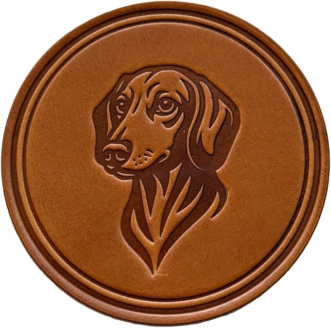 Dog Breed Leather Coasters – Premium Full Grain Table Protectors by Handmade